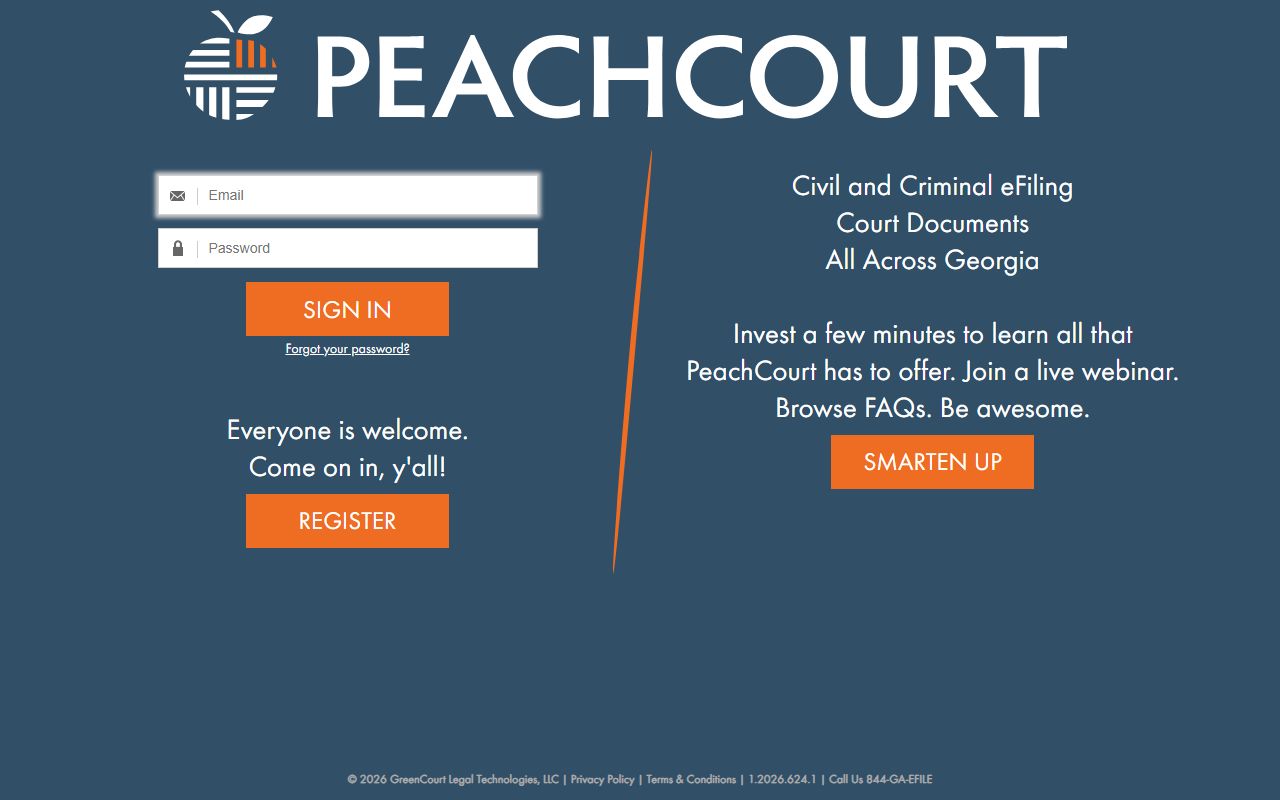 Elbert County court records PeachCourt e-filing platform