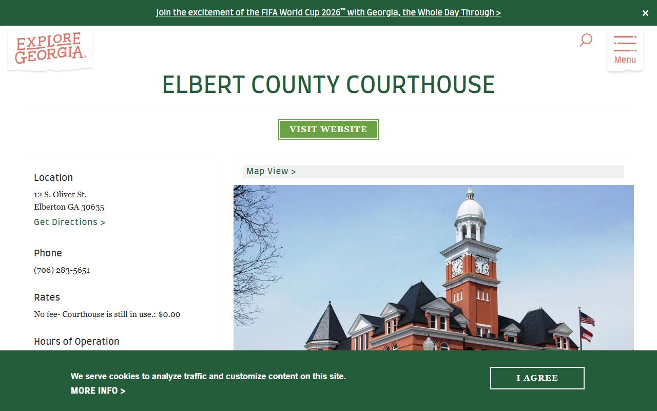 Elbert County courthouse record access and courthouse history