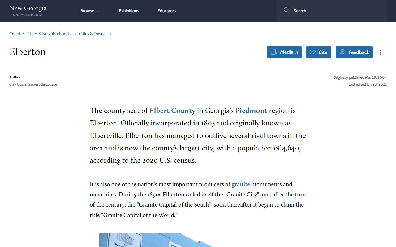 Elbert County court records in Elberton county seat context