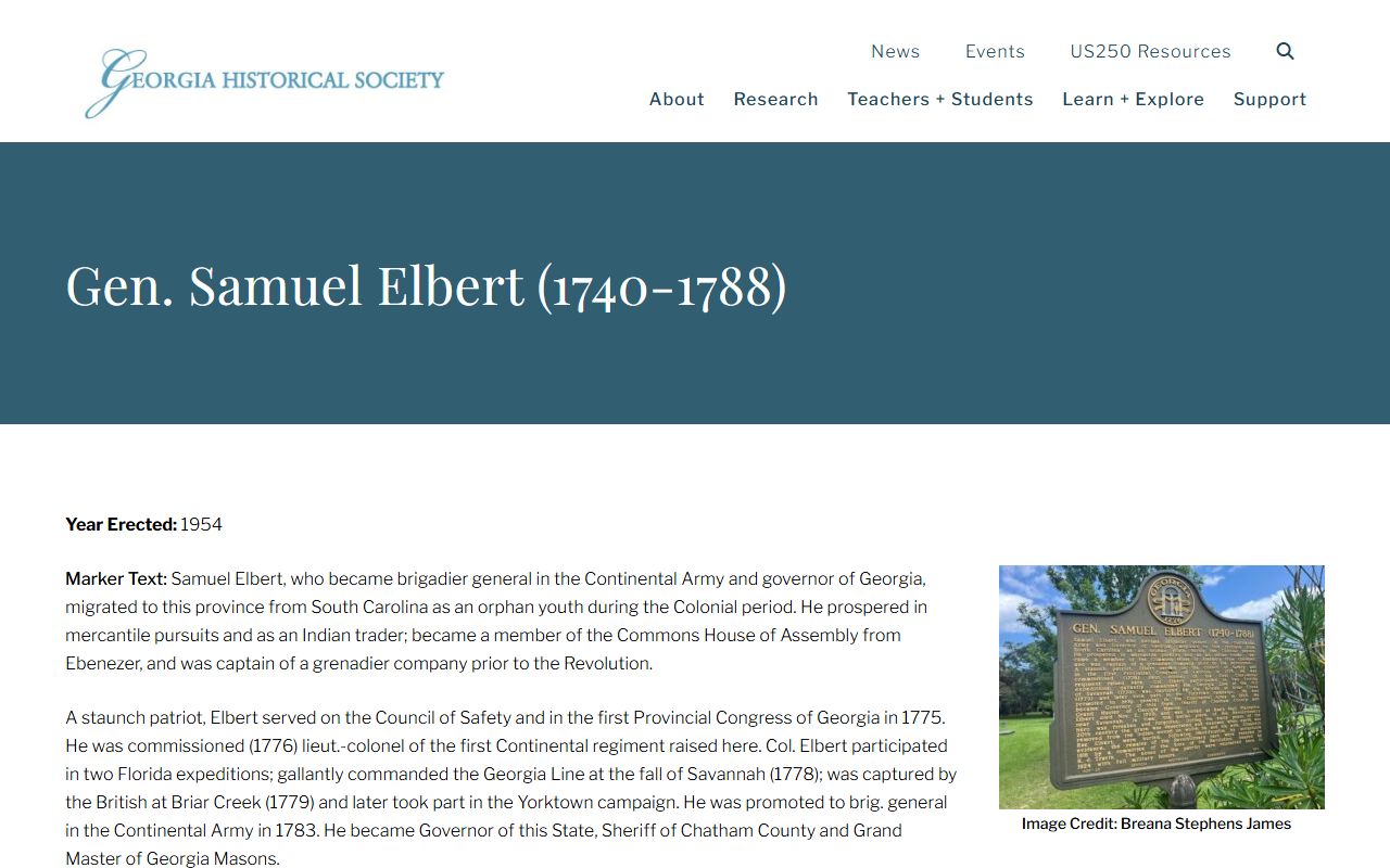 Elbert County court records and Samuel Elbert county namesake history