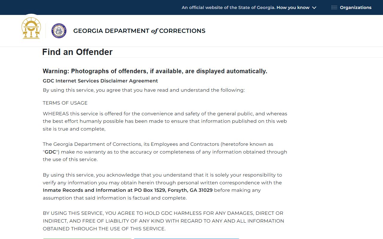 Elbert County inmate records GDC Find an Offender search