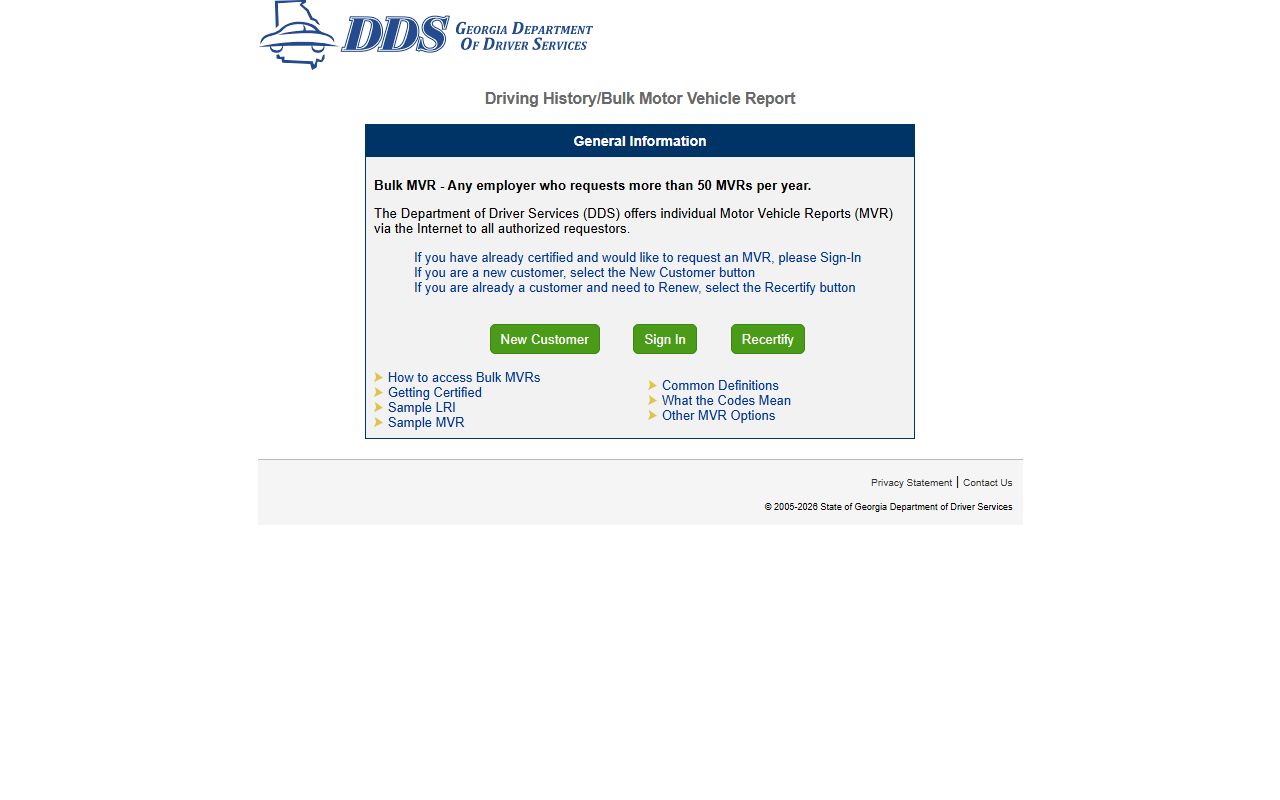 Elbert County traffic court records Georgia DDS online MVR portal